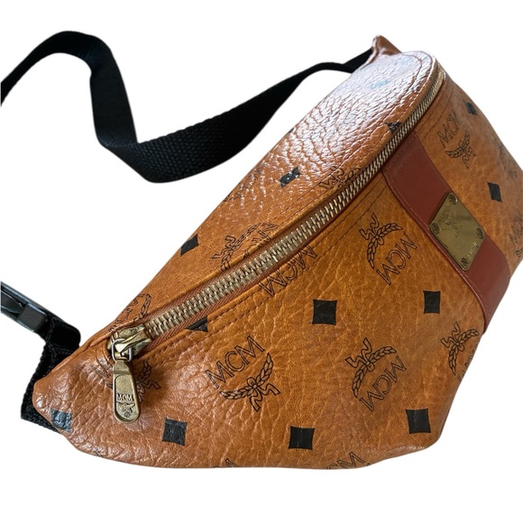MCM Cognac Visetos Belt Bag - Picture 3 of 7